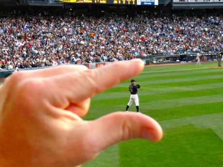 Ichiro in the outfield....