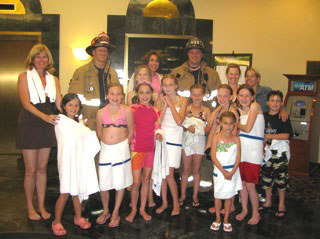 The girls met up with the firefighters afterwards....