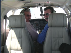 The cockpit of the Cessna 303....
