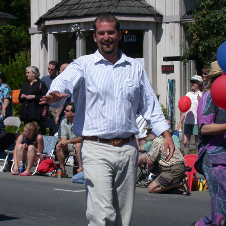That's San Juan Island's Kevin Ranker in the Fourth of July parade back in 2004...