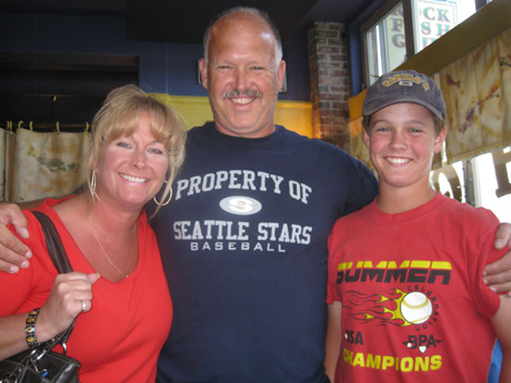 Melissa, Frankie and Gavin were all smiles at the Rockfish Grill in Anacortes...