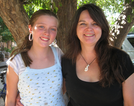 Former islanders Emma (left) and Teresa in Boulder, Colorado on a sunny Sunday morning....