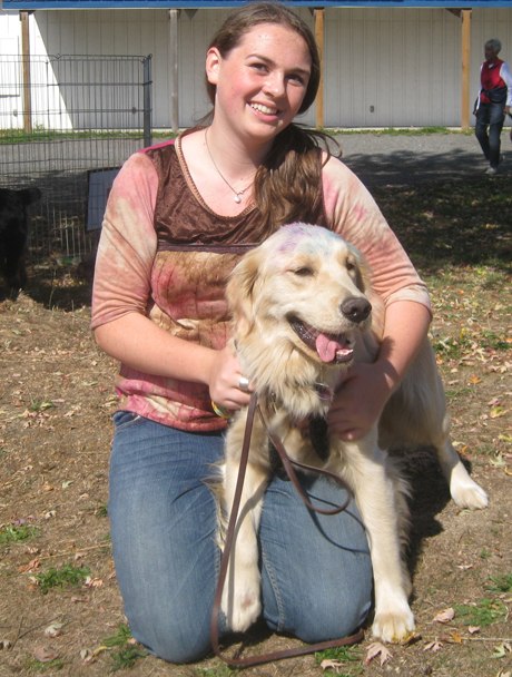 That's Claire with one-year-old Violet, sunny as the day at the K9 Carnival on Sunday.