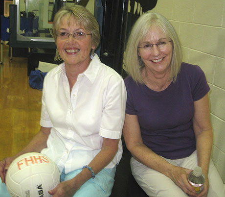 Janet & Connie at last week's volleyball match.