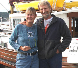Nan & Steve Simpson, out on the docks....