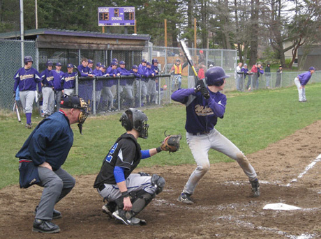 FHHS baseball on a roll: That's Albert Strasser in spring 2008 one pitch away from a run-scoring double....