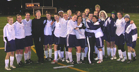 Playoffs in the rain: The 2005 Girls' Soccer team lost the game but not their spirit that fall, as the boys' soccer team made the final eight & football the final four that season...