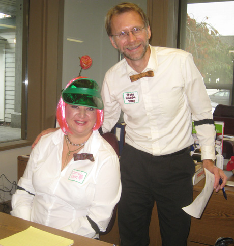 Brenna & Tony are dressed up & ready to help you....