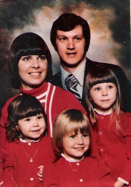 The Brooks Family in 1978 - Archie & Carrie with Erin (left), Angie (blonde), and Charis