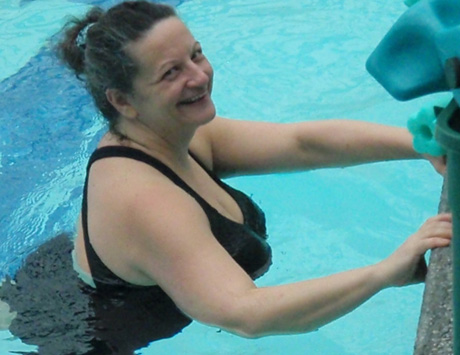 Angie has her her American Sports and Fitness Association Water Aerobics Instructor certification now...photo by Margaret Bell