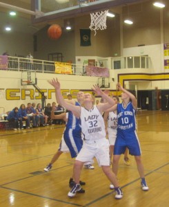 Maggie crashes the boards Friday night against Mount Vernon Christian....