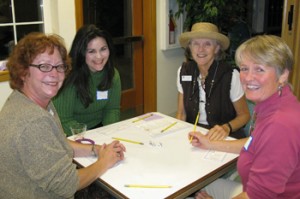 Bunko Players Peggy Long, Gretchen Staehlin, Janice Blaylock and Robin Wadleigh at the last Bunko event