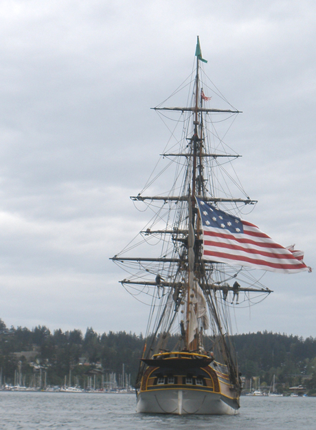 This is your chance to sail with a tall ship...photo by Marilyn O'Conner on Monday afternoon as they come to the marina.