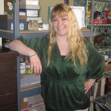 Rachel at her shop - drop by to see her!