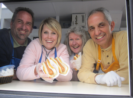 Serving hotdogs at the Children's Festival last weekend: Dan, Tammy, Dot & Bill for the Kiwanis Club.