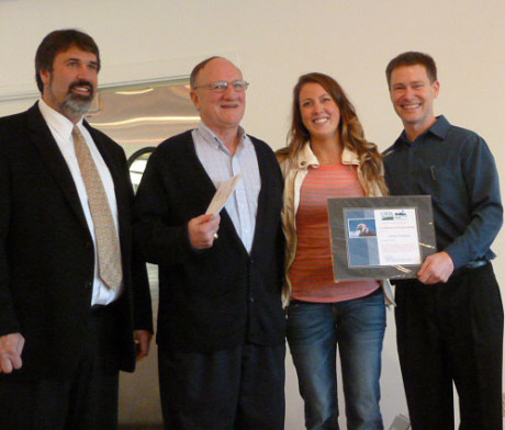 Chelsea Foussard gets her key - Shown here with (L - R) Tom Berger, Bill Gendron and Justin Roche