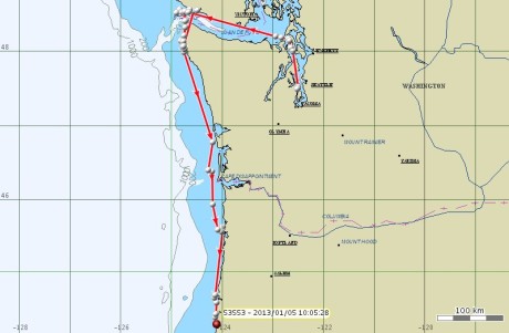 Tag reveals winter movement of Puget Sound orcas