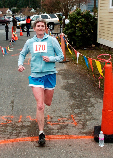 Pam Stuart, first islander 10k finisher - John Miller photo