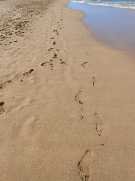 We left nothing but footprints in the warm Maui sand....