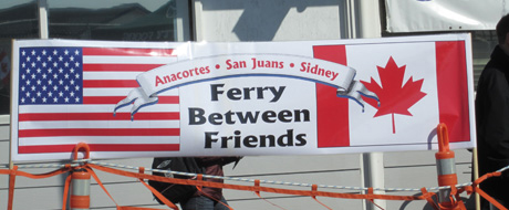 The banner is out in Sidney, welcoming visiting Americans this weekend...