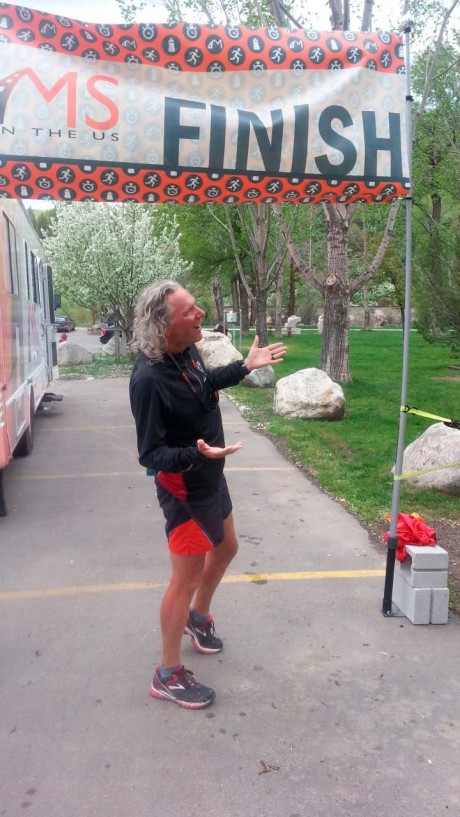 7 days and 171 miles later, Clark Gilbert crosses the Finish Line in Steamboat Springs, CO. Way to go Clark!