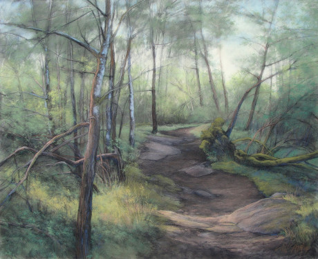 Trail to English Camp, pastel by Leslie Cain, 39 x 48