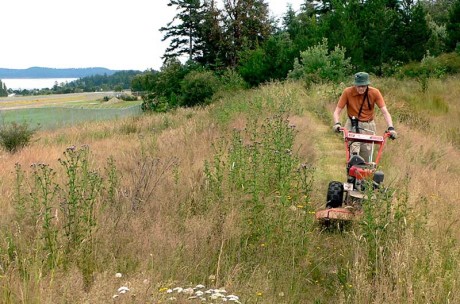 Peter Morrison mowing the Airport Trail. This was in June of 2005 when the trail had got a little bit overgrown - John Dustrude photo