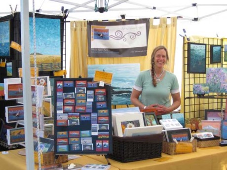 Alison Engle, whose art is featured on this year's Summer Arts Fair collectible poster - Photo courtesy Sherri Otis, fridayharbornow.com