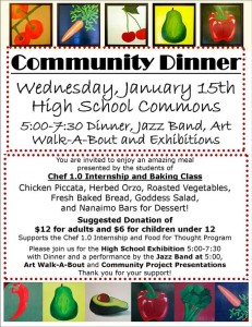 Community Dinner Menu Poster - Click for larger image