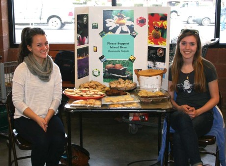 Hailey Loucks (L) and Isabel Gabriel at their Bakesale earlier this month - Cyndi Brast photo