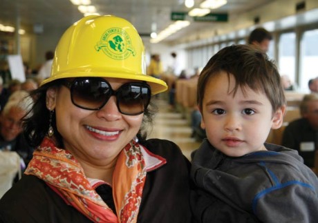 Co-op member Daphne Tyree and her son onboard at the annual meeting - Contributed photo