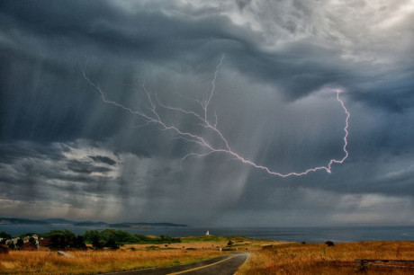 "Lightning over Cattle Point Lighthouse" - Click to enlarge - Chris Teren photo