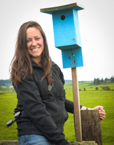 Kelsey Green, Biological Field Technician for the Western Bluebird Reintroduction Project - Tim Dustrude photo