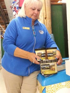 Karlyn at Roche Harbor Market shows off some of the delicious ice cream from Loch Mead - Contributed photo
