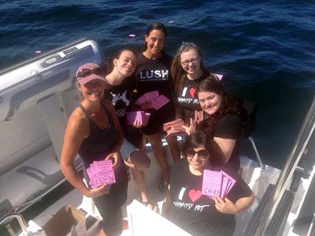 LUSH Seattle employees volunteer with FRIENDS of San Juans to do a drift card drop to track the effects of an oil spill in the Salish Sea. - Contributed Photo