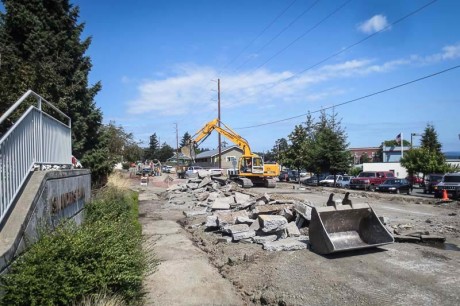 Construction work on Blair Avenue between the Post Office and Islanders Bank - Tim Dustrude photo
