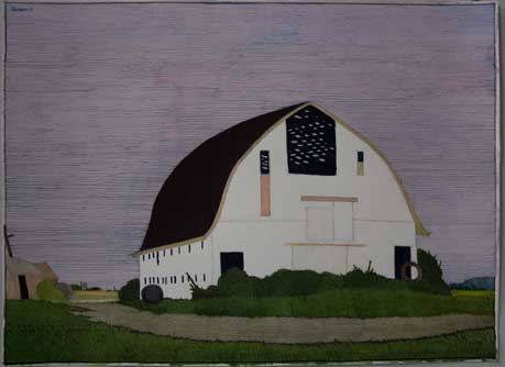 White Barn - Watercolor by Art Hansen