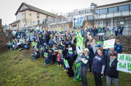 Seahawk Fans came out en masse Saturday before the Super Bowl to show support for their team - Tim Dustrude photo