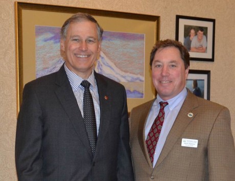 Governor Jay Inslee and SJC Council Member Jamie Stephens - Contributed photo