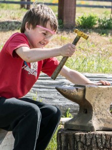 Hammering things at Island Rec's 2015 Children's Festival - Aaron Shepard photo