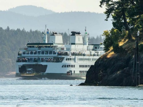 The newest Washington State Ferry M/V Samish enters Friday Harbor - Aaron Shepard photo