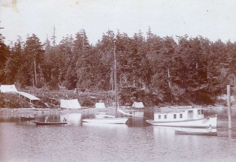 Camping on Brown Island - SJ Historical Society photo