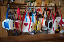 Just a few of the bags created from leftover fabrics - Tim Dustrude photo