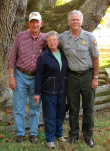 Mike Vouri with Gordon and Elly Smith of Congress, AZ, volunteer park hosts for 14 summers and one fall for San Juan Island National Historical Park. "They were quite simply the best ever, and when you consider how many wonderful people we've had, that's saying a lot," Mike said - Contributed photo