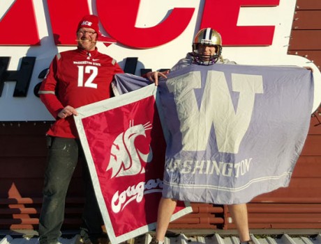 Donny Galt, the Cougar fan, and Mike Martin the Husky fan - Contributed photo