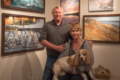 Tom and Mary Garrels of Harbor Song Gallery with Heidi (on Mary's lap) - Tim Dustrude photo