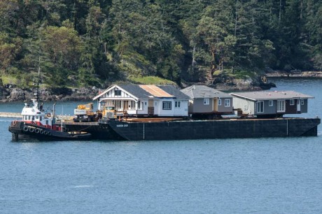 3 more homes arrived by barge on Tuesday, 2 for the Hometrust, and 1 for another party - Aaron Shepard photo