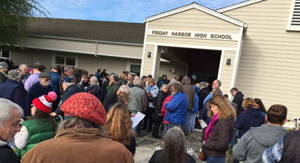 Democrats Converge at FHHS for the Caucus - Photo Peggy Sue McRae