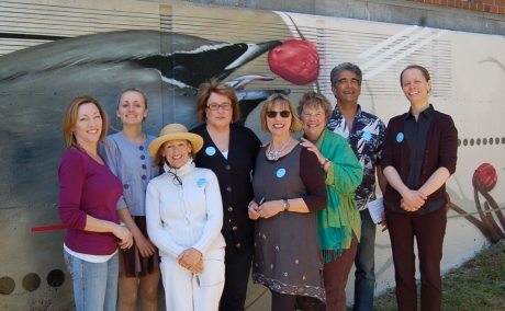 Left to right: Julie Green, Town of Friday Harbor Arts Commission Coordinator with commission members: Fiona Small, Susan Williams, Diane Martindale, Debbie Pigman, Lori Stokes, Farhad Ghatan and Megan Kilpatrick-Boe Keith Busha photo