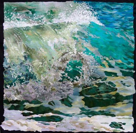 Breaking Wave - 41" x 41" - Textile Wall Art by Amanda Richardson